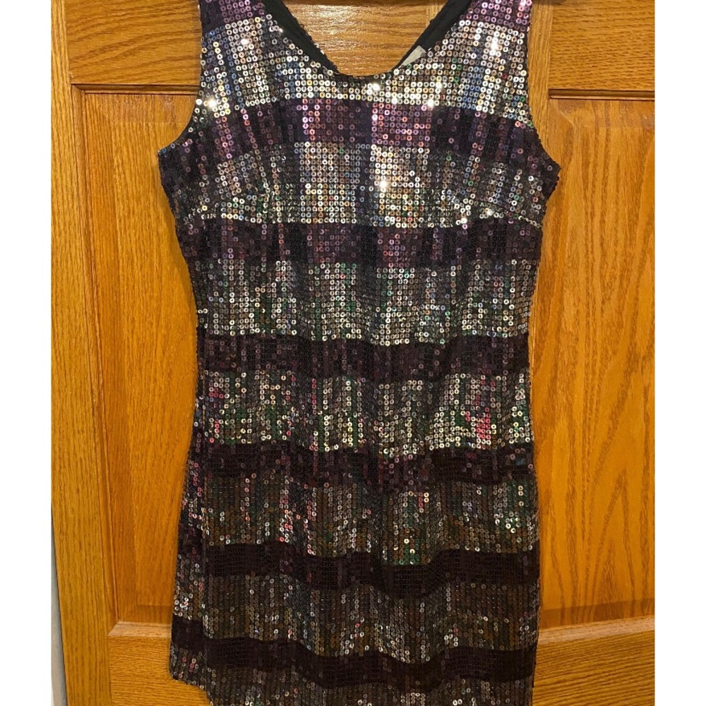 Striped Sequin Mini Tank Dress